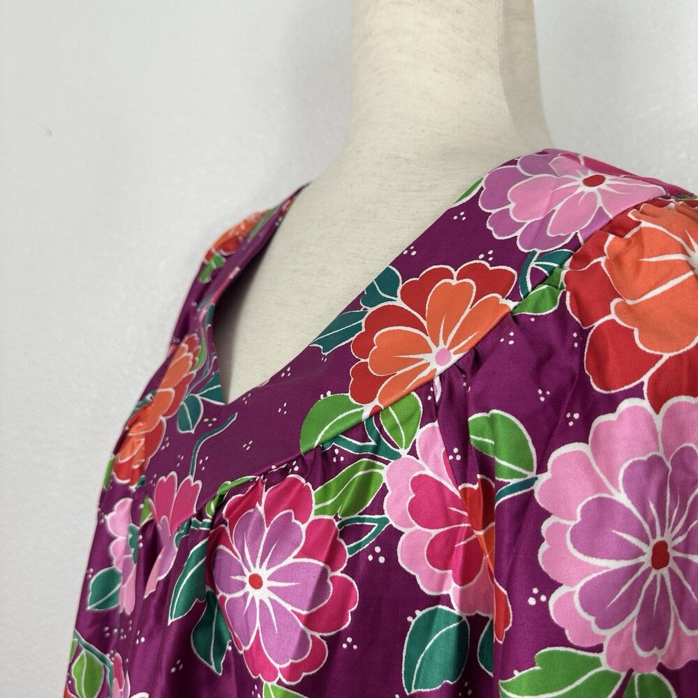 Vintage Sears House Dress Women Small Colorful Floral Muumuu Comfort Boho Midi - Picture 8 of 13